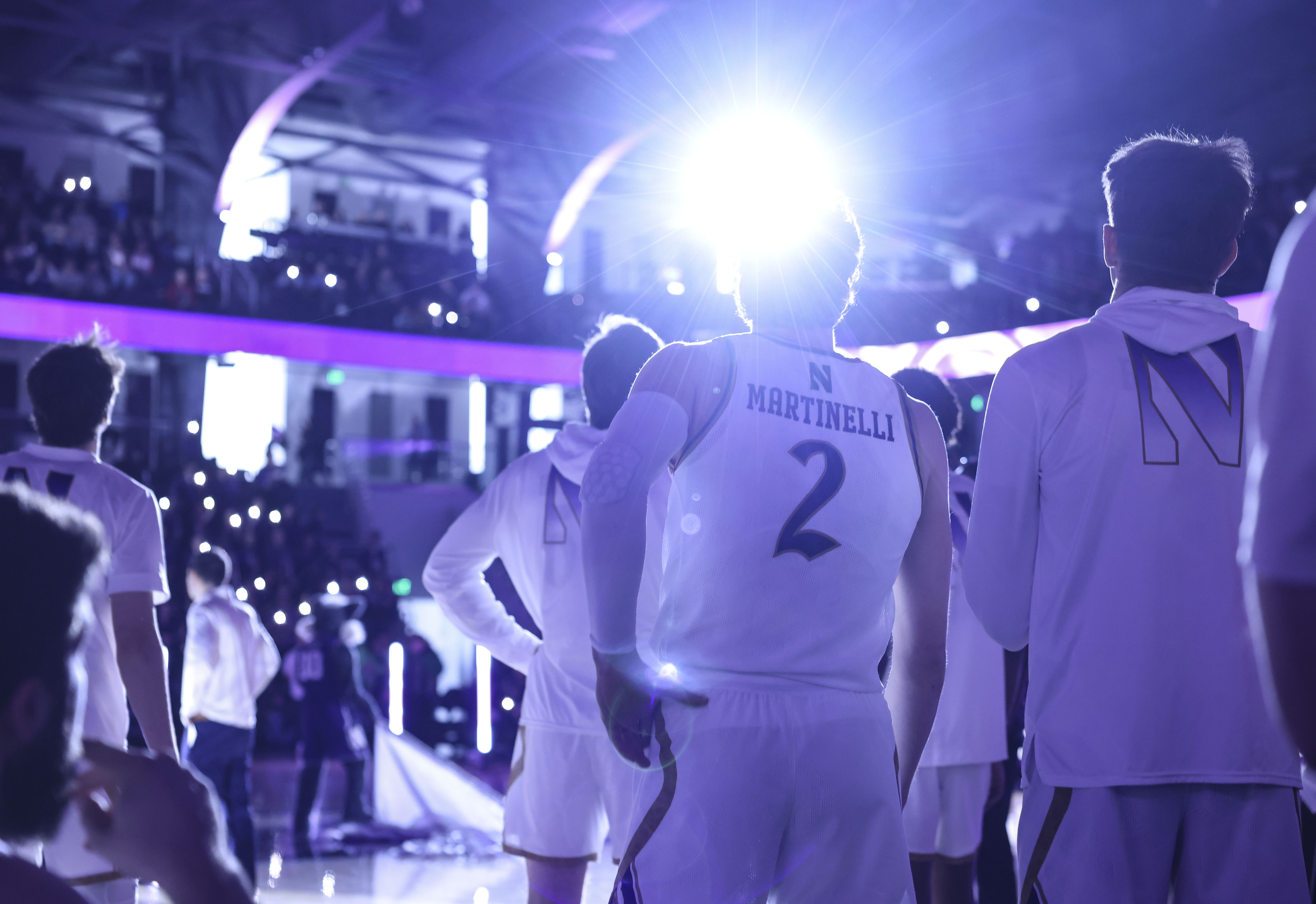 Northwestern Wildcats forward Nick Martinelli (2) prepares for the game...