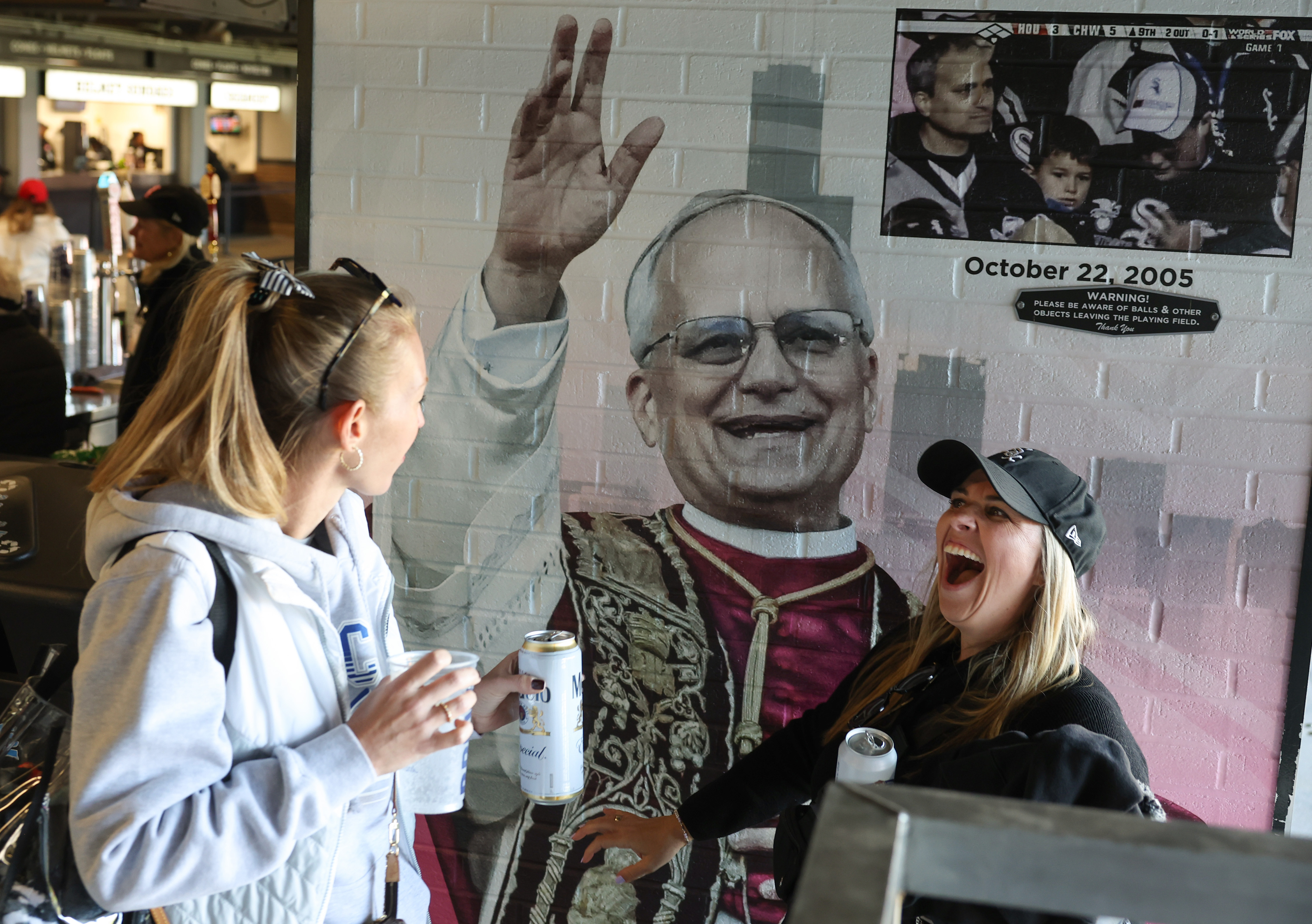 Andrea Burns, left, and Martina Maggiore find the recently installed...