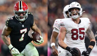 Trey McBride Bijan Robinson bright spots of Cardinals Falcons...