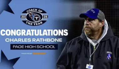 Page High School's Charles Rathbone is the 2025 Tennessee Titans High School Coach of the Year.