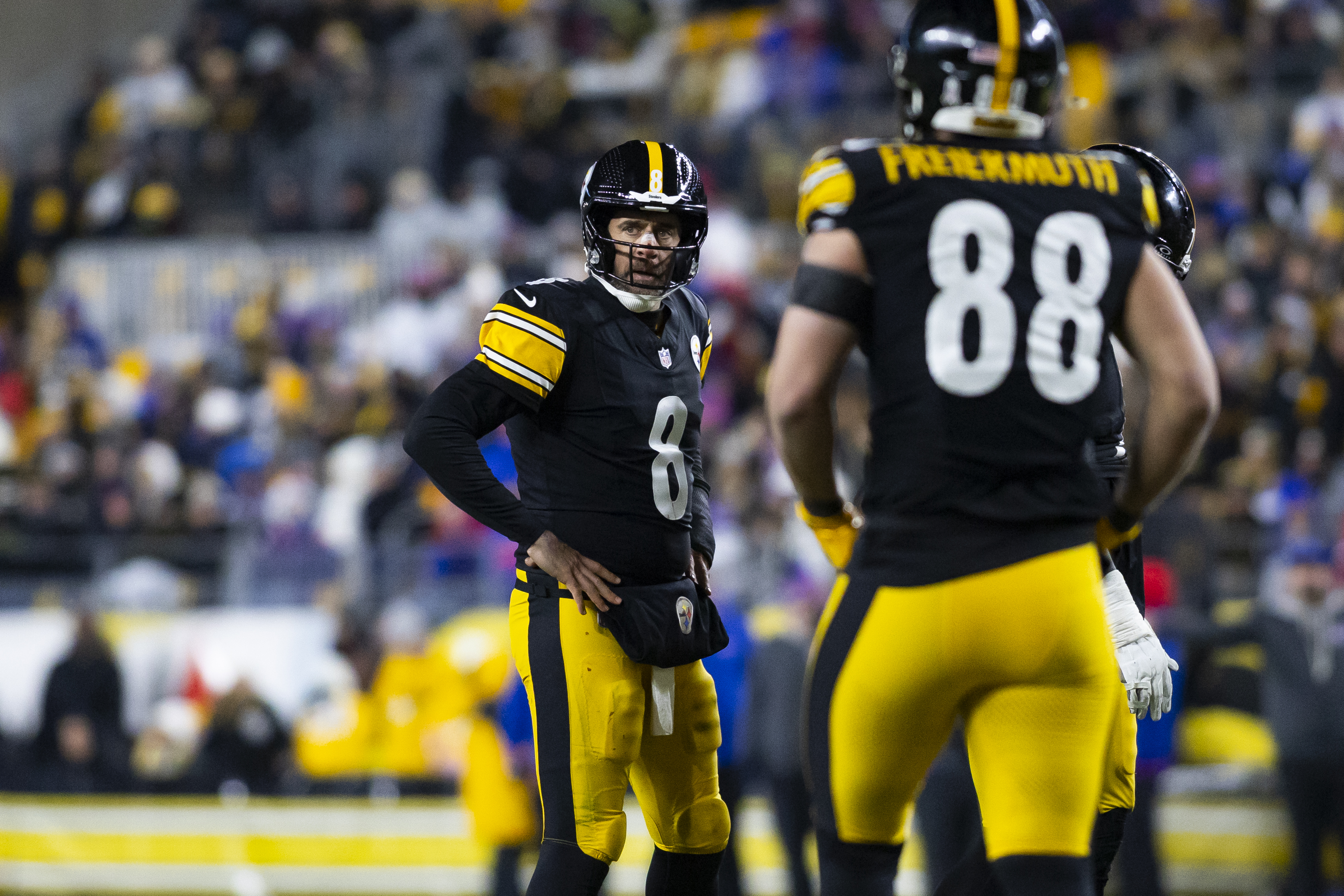 Pittsburgh Steelers quarterback Aaron Rodgers (8) in-game. Pittsburgh Steelers vs. Buffalo BillsKylee Surike | Special to PennLive