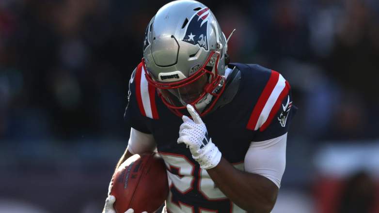FOXBOROUGH, MASSACHUSETTS - OCTOBER 27: Marcus Jones #25 of the New England Patriots reacts after a punt return during the third quarter against the New York Jets at Gillette Stadium on October 27, 2024 in Foxborough, Massachusetts. (Photo by Adam Glanzman/Getty Images)