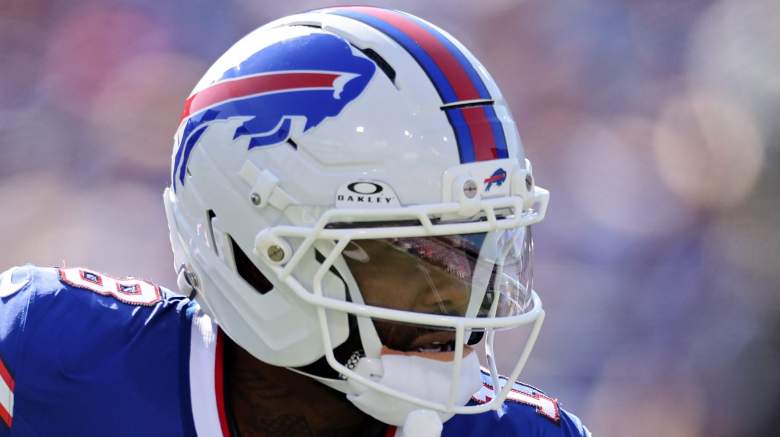 Buffalo Bills wide receiver, Elijah Moore, running with the ball against the New Orleans Saints on September 28, 2025.