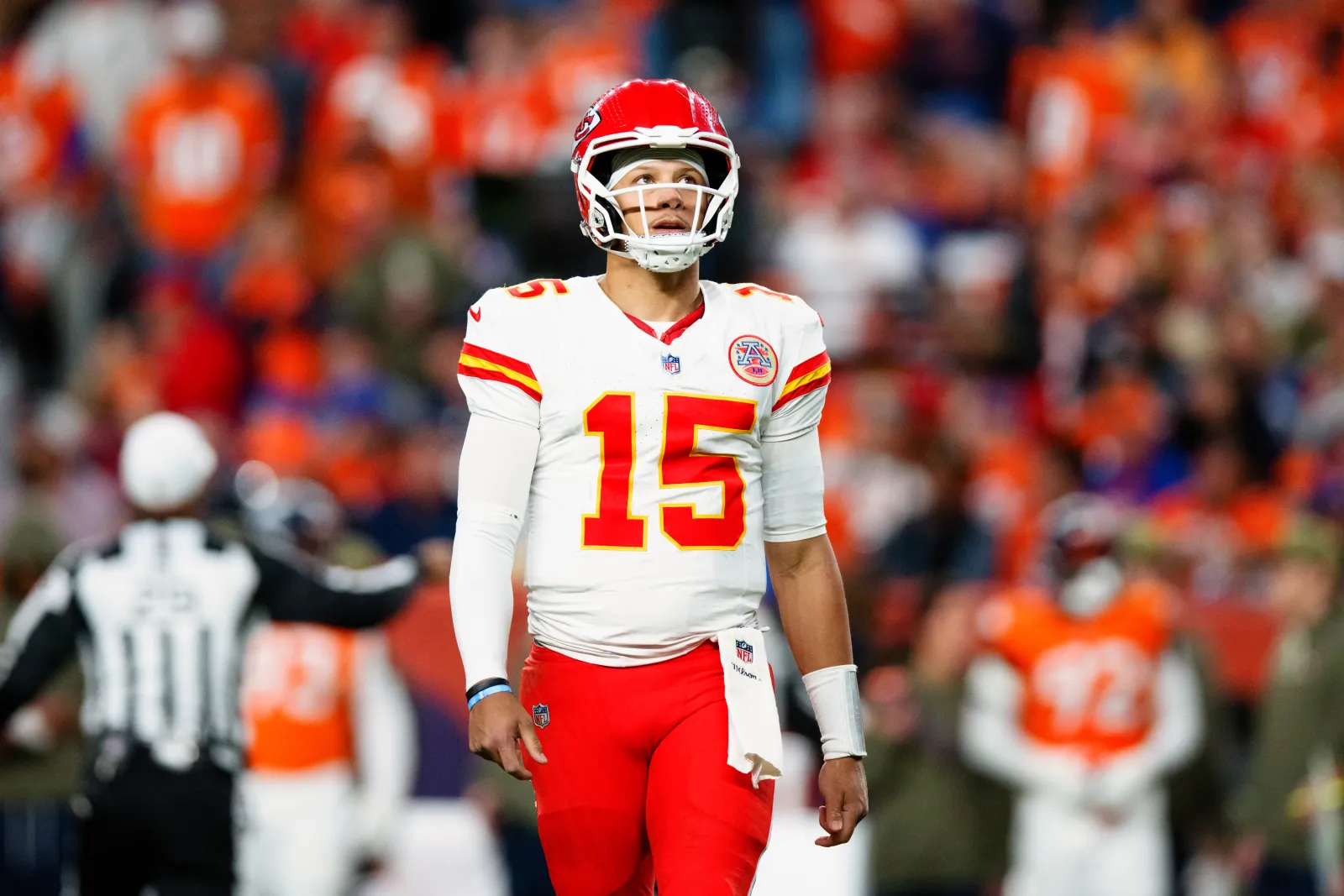 Kansas City Chiefs quarterback Patrick Mahomes against Denver Broncos