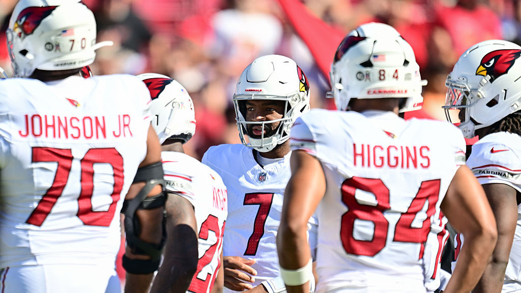 Jacoby Brissett #7 of the Arizona Cardinals...