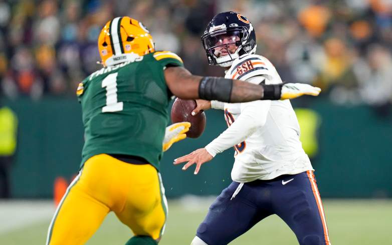 Chicago Bears QB Caleb Williams and Green Bay Packers DE Micah Parsons
