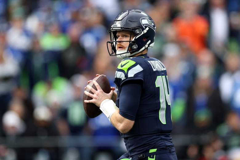 Seattle Seahawks quarterback Sam Darnold drops back to pass against the Indianapolis Colts.