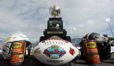Louisville eats from giant bean-filled trophy to celebrate Bush’s Boca Raton Bowl win