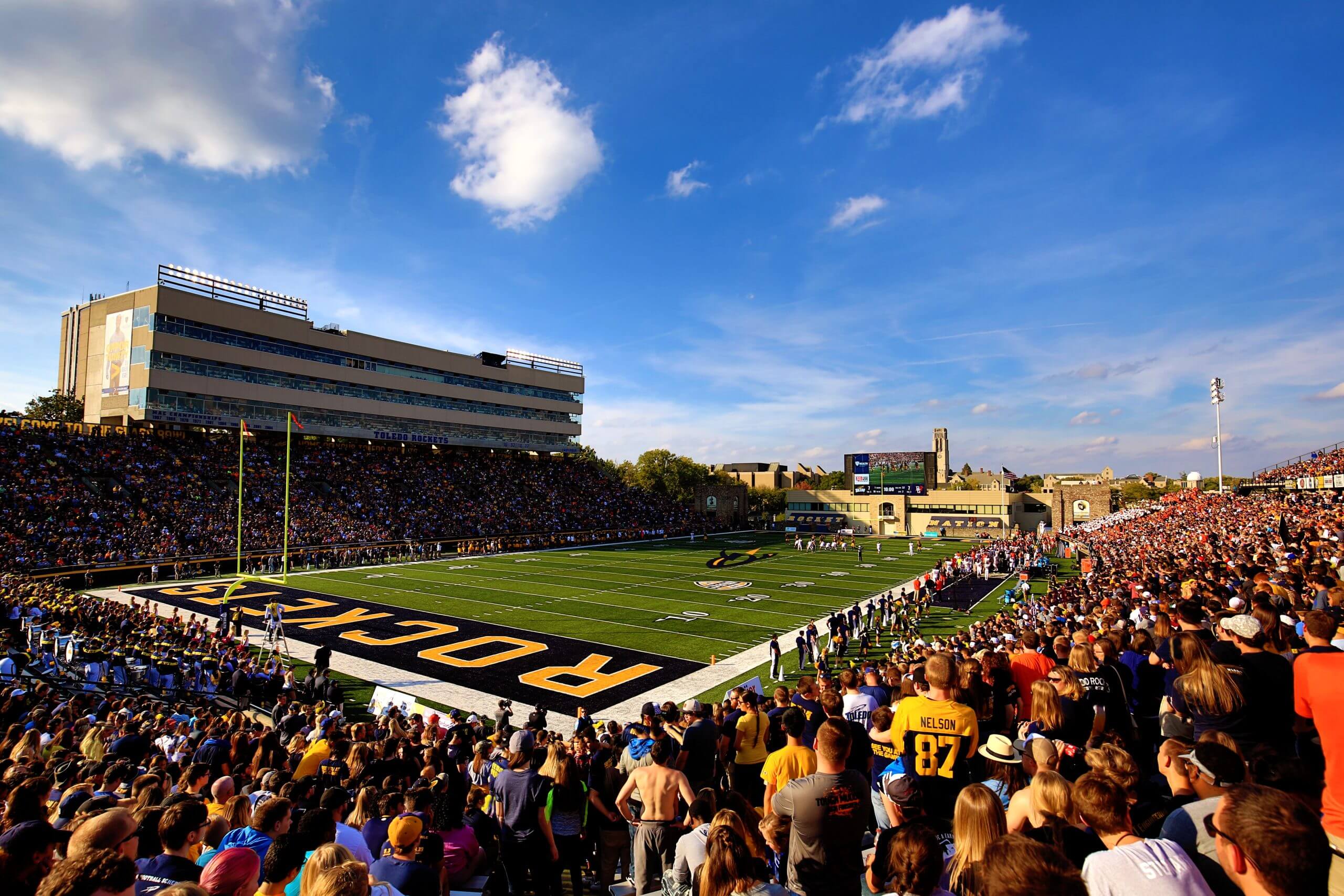 A view from the stands filled with fans at Toledo's Glass Bowl.