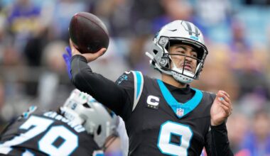 Young throws 3 TDs, Panthers turn over Stafford 3 times to end Rams’ 6-game win streak, 31-28