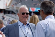 Dallas Cowboys Co-Owner and Chief Operating Officer Stephen Jones is seen before an NFL...