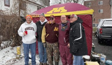 The art of cold-weather college football tailgating: Alaskan halibut, cardboard and ‘ingenuity’