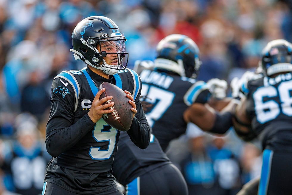 Bryce Young threw two touchdown passes to help the Panthers beat the Bucs on Dec. 21.