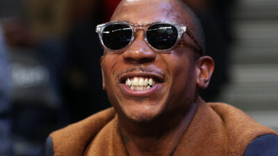 Nov 8, 2016; Brooklyn, NY, USA; Rapper and actor Ja Rule sits courtside during the fourth quarter between the Brooklyn Nets and the Minnesota Timberwolves at Barclays Center.