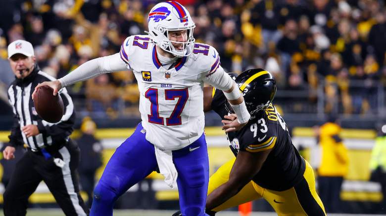 Josh Allen chased by Esezi Otomewo