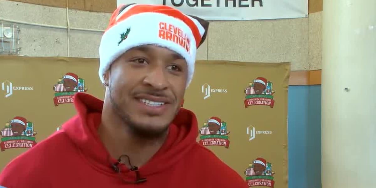 400 kids receive gifts from Cleveland Browns safety Grant Delpit at community Christmas celebration