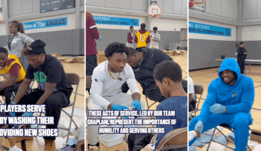 Lamar Jackson, Ravens Teammates Wash Students’ Feet, Provide New Shoes