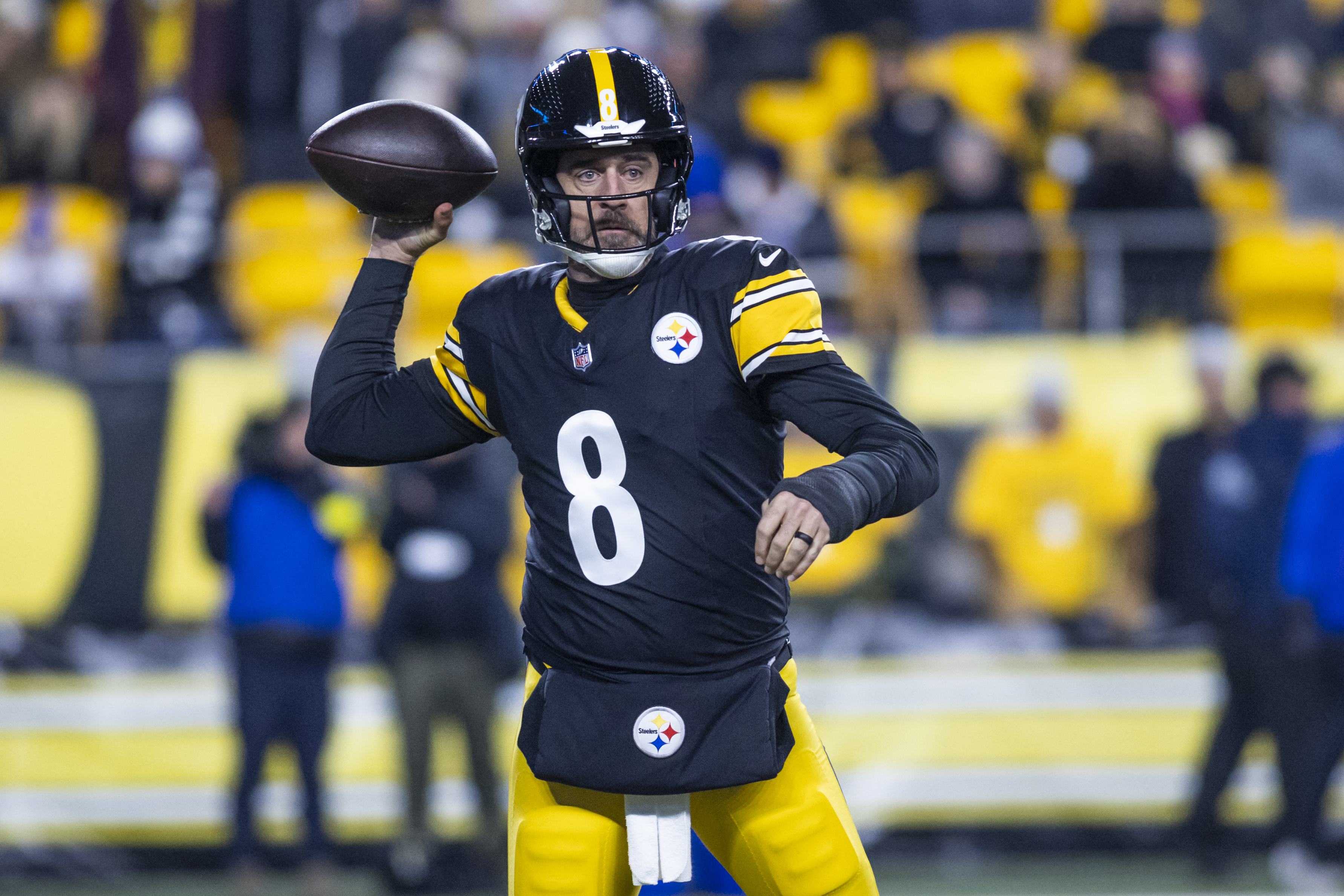 Pittsburgh Steelers quarterback Aaron Rodgers (8) in-game. Pittsburgh Steelers vs. Buffalo BillsKylee Surike | Special to PennLive