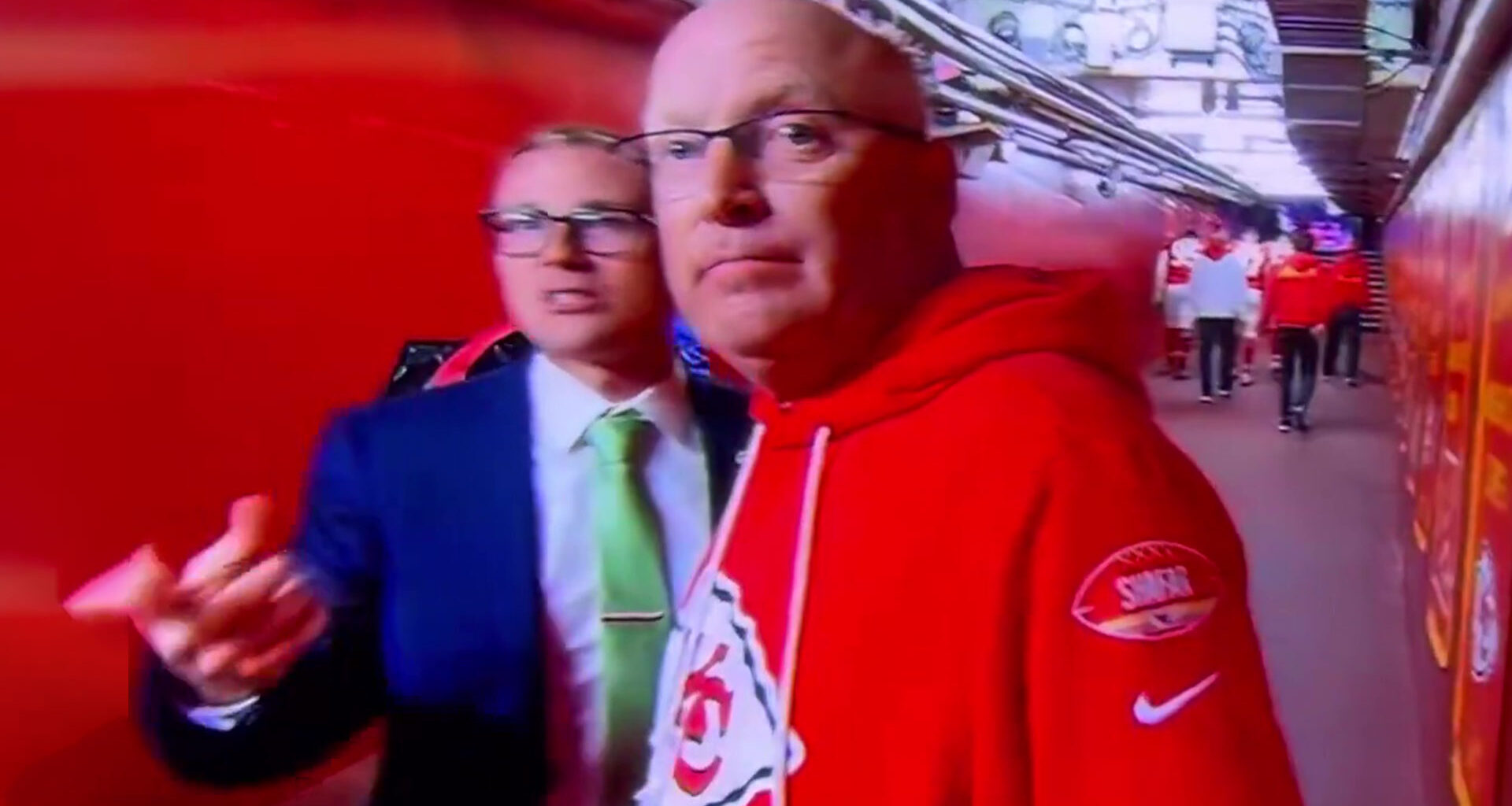 'I've told you' - Awkward moment Amazon Prime cameraman following Travis Kelce is stopped by Kansas City Chiefs security