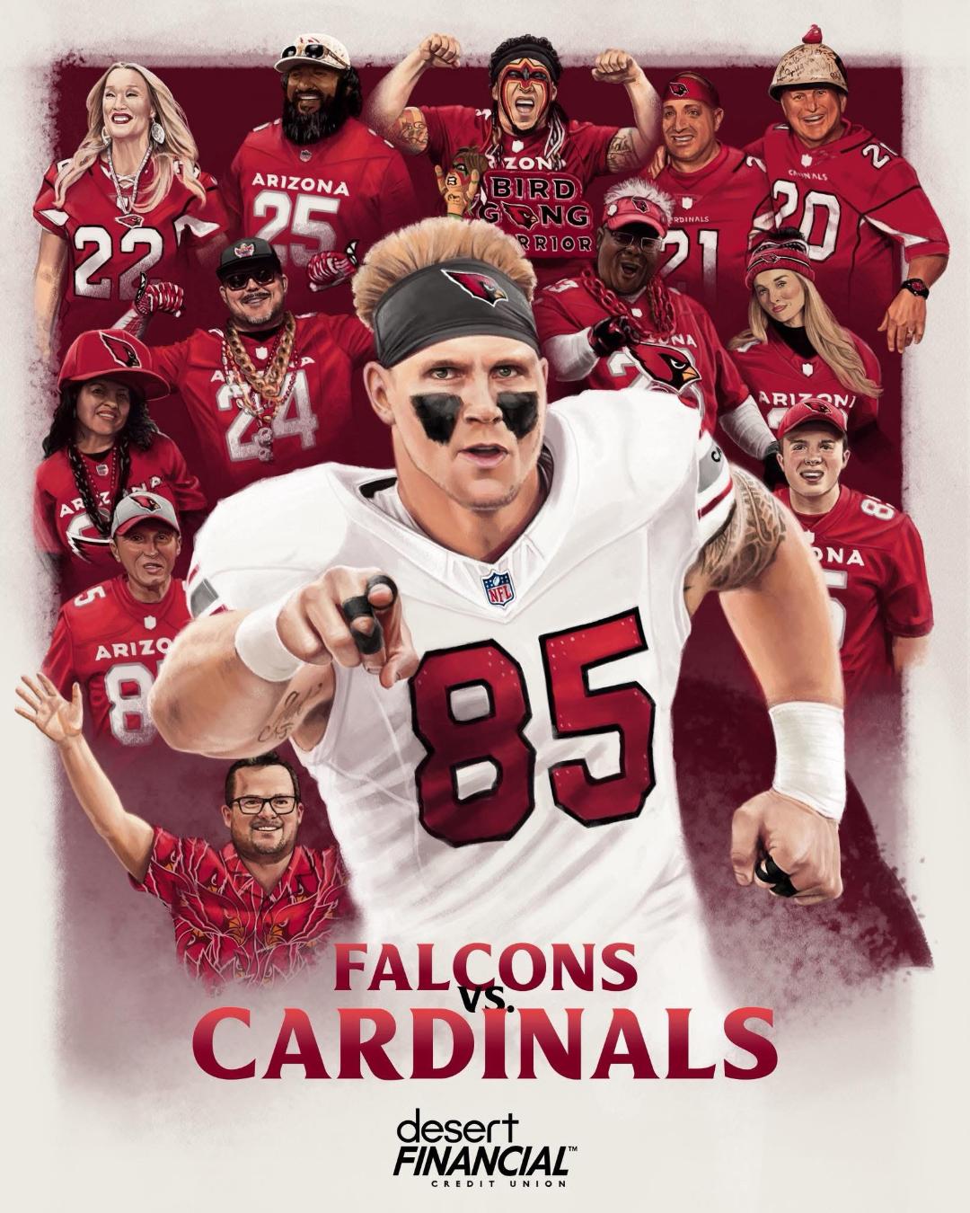 Photo constructed by the Arizona Cardinals - Ultimate Birdgang Warrior pictured top center