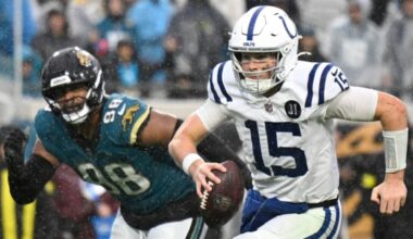 Which Fairhope-based quarterback will start for the Colts on Sunday?