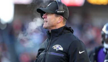 Despite an up-and-down season, veteran coach John Harbaugh still has the Ravens in reach of a playoff berth heading into Sunday night's game against the Patriots.