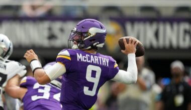 McCarthy out for Vikings’ Christmas Day game against Detroit Lions