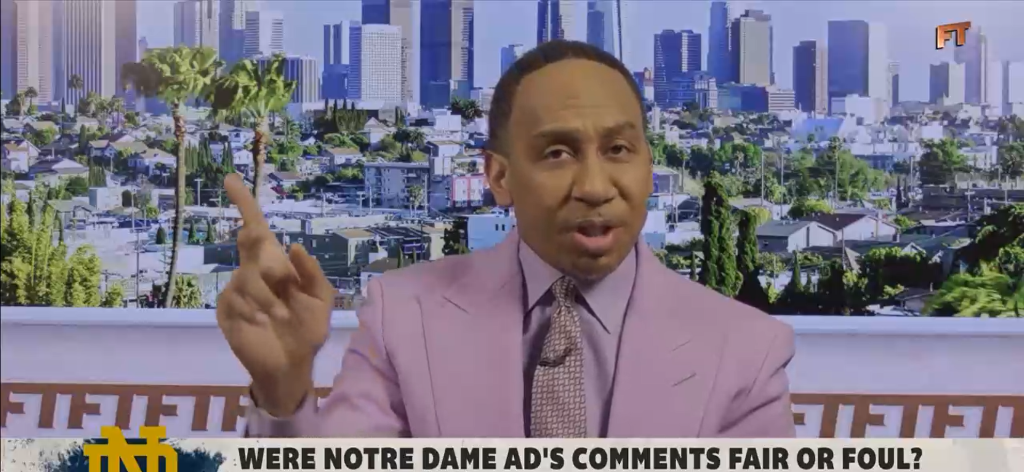 Stephen A. Smith slams 'selfish asses' Notre Dame for CFP snub reaction