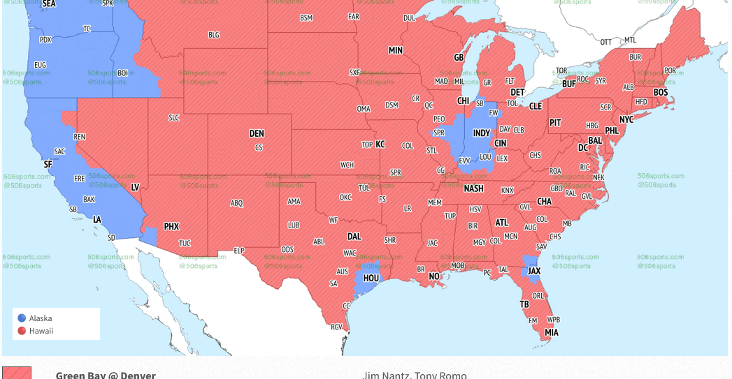 NFL Week 15 TV coverage map for Seattle Seahawks vs. Indianapolis Colts