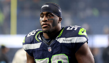 Seattle Seahawks Derick Hall walks off field 2024...