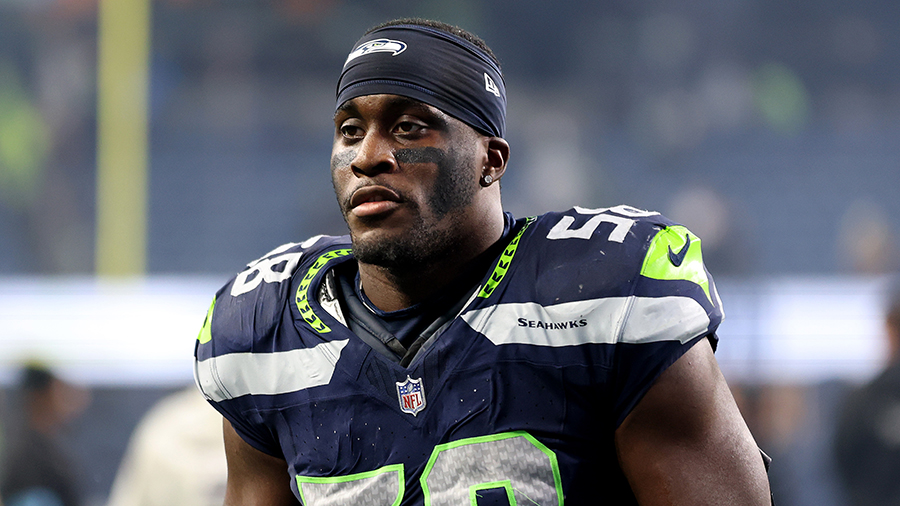 Seattle Seahawks Derick Hall walks off field 2024...