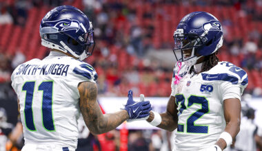 Seattle Seahawks JSN touchdown celebration Rashid Shaheed Atlanta Falcons 2025...