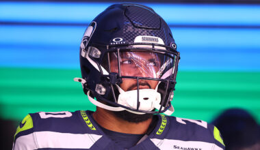 Seattle Seahawks Julian Love looks on pregame 2024...
