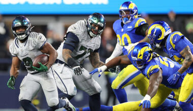 Seattle Seahawks Kenneth Walker III breaks free touchdown run Rams 2025...