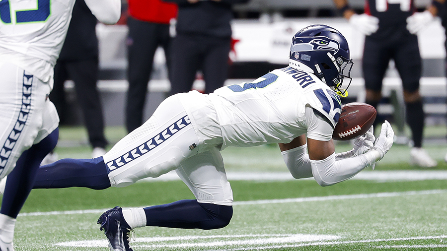 Seattle Seahawks Nick Emmanwori interception Atlanta Falcons 2025...