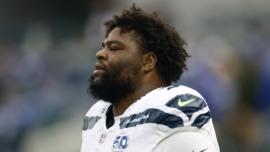 Seattle Seahawks Quinton Bohanna looks on Los Angeles Rams 2025...