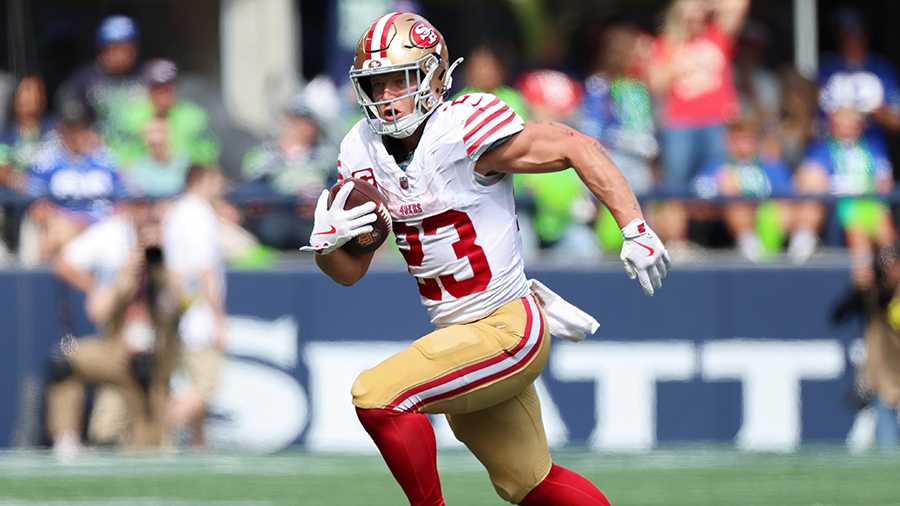Seattle Seahawks San Francisco 49ers Christian McCaffrey 2025...