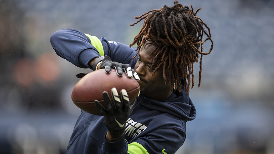 Seattle Seahawks cornerback Shaquill Griffin practice squad signing pregame warmup...