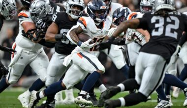 Garett Bolles on Broncos RB RJ Harvey: 'The dude's a freak'