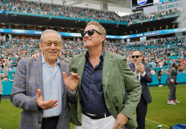 Miami Dolphins owner Stephen Ross, left, and CEO Tom Garfinkel...