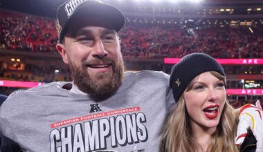 Taylor Swift Wears Bright Red Bomber Jacket for Kansas City Chiefs Christmas Game