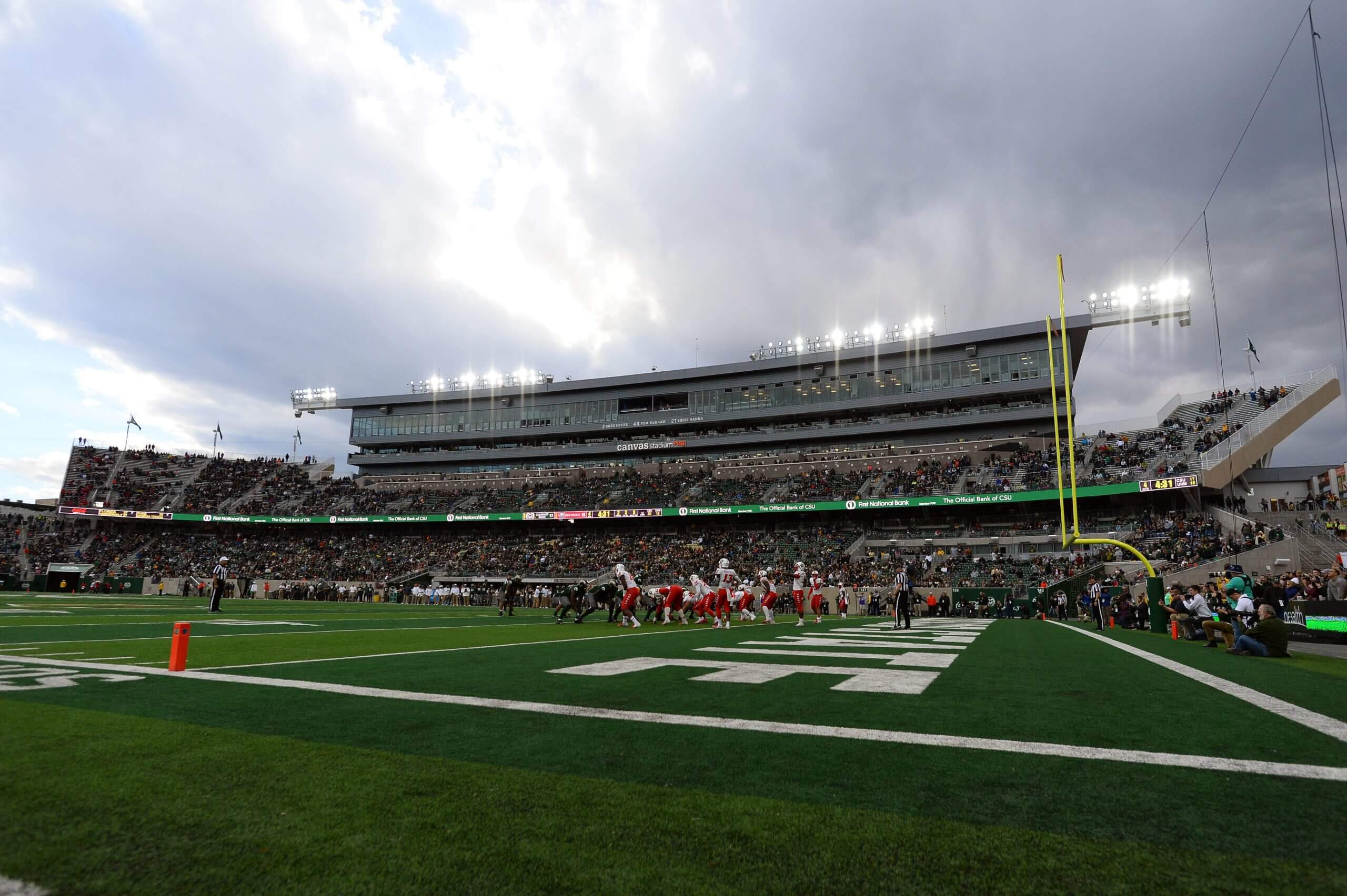 A view from the field of Colorado State's Canvas Stadium. 