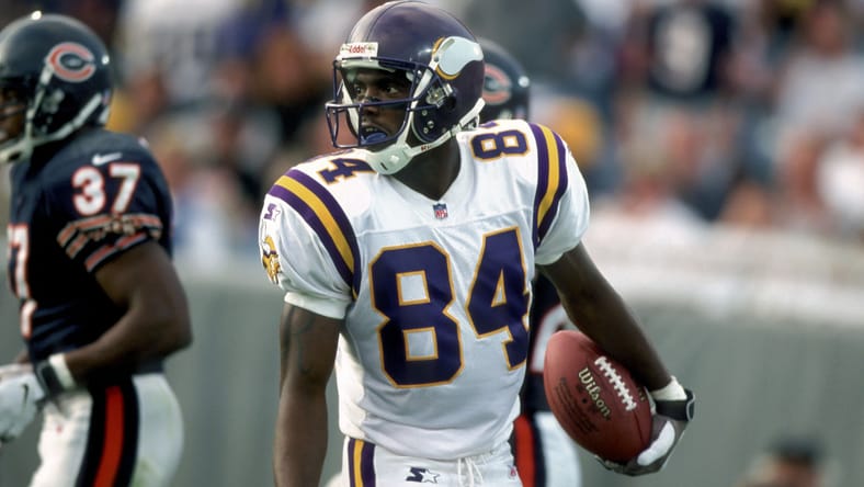 Randy Moss in action against the Bears in 1998.