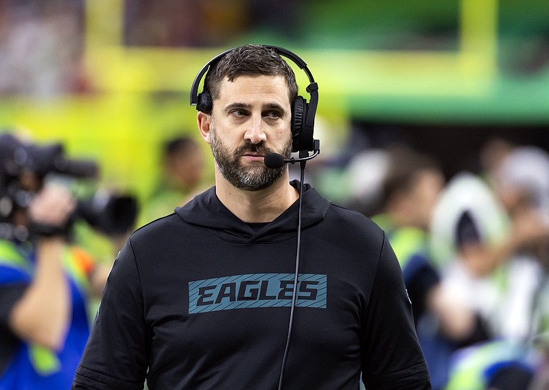 Feb 9, 2025; New Orleans, LA, USA; Philadelphia Eagles head coach Nick Sirianni against the Kansas City Chiefs during Super Bowl LIX at Ceasars Superdome. Mandatory Credit: Mark J. Rebilas-Imagn Images