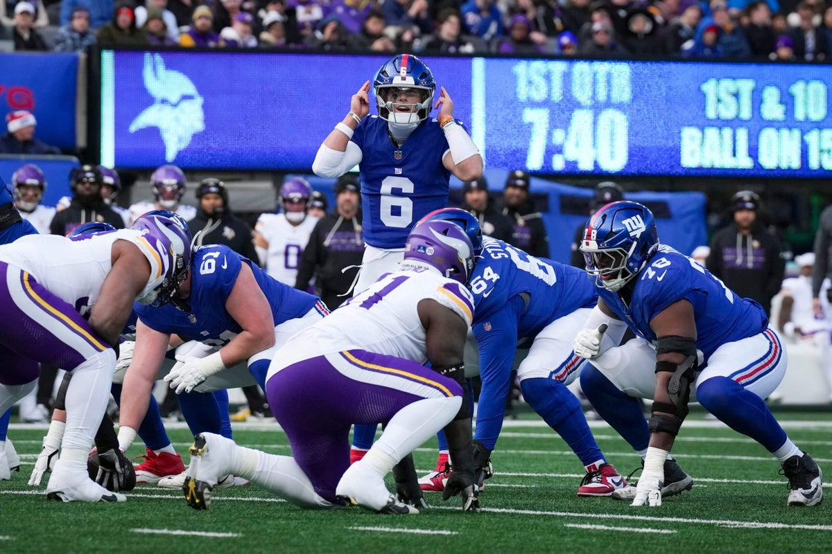 Giants’ offensive line injuries increase risk for Jaxson Dart in final 2 games