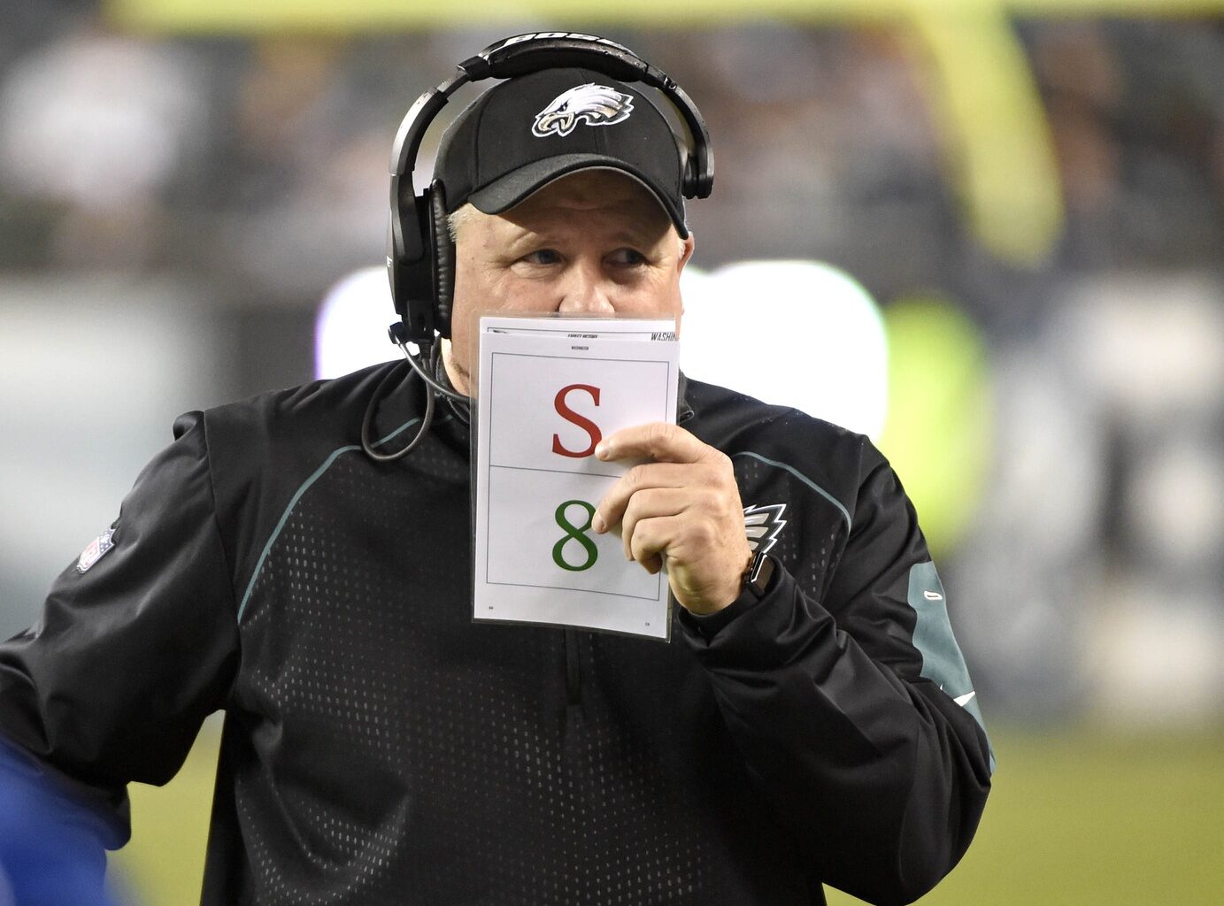 Dec 26, 2015; Philadelphia, PA, USA; Philadelphia Eagles head coach Chip Kelly during the fourth quarter against the Washington Redskins at Lincoln Financial Field. The Redskins defeated the Eagles, 38-24.