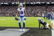 Dallas Cowboys wide receiver Ryan Flournoy (19) catches a touchdown against the Las Vegas...