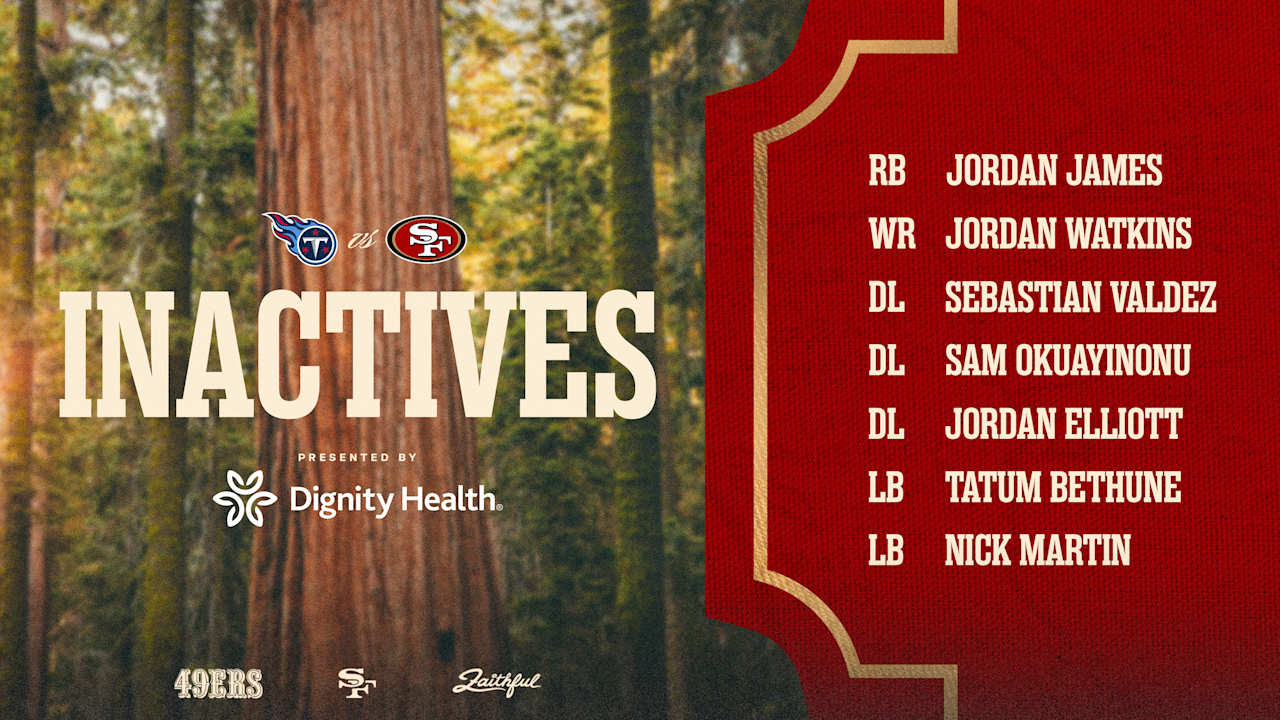 Jordan Elliott, Tatum Bethune OUT vs. Titans; Inactives for Week 15 #TENvsSF