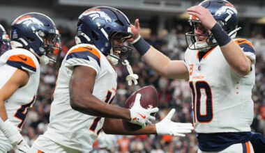 Mims punt return lifts Broncos to 14-7 halftime lead on Raiders