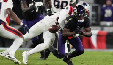 Ravens give up late lead in 28-24 loss to New England Patriots
